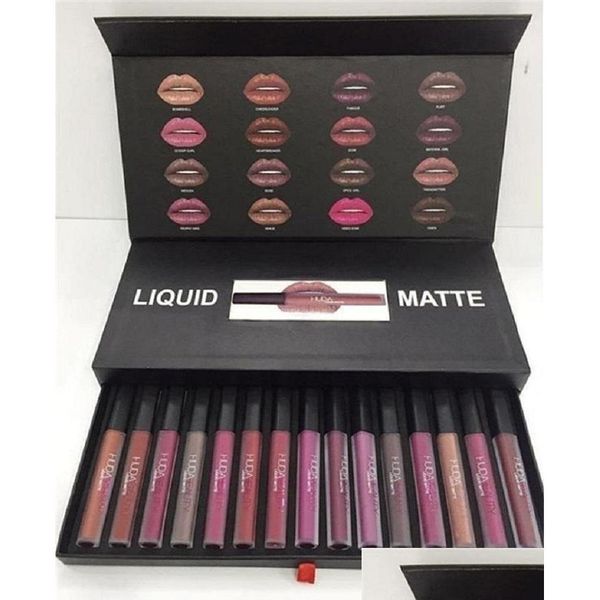 Rossetto 16 colori / set Lucidalabbra opaco Beauty Liquid Make Up Waterproof Long Lasting Lipgloss Trophy Wife Vixen Drop Delivery Salute Dh8Iu