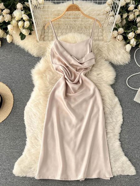 Vestidos casuais nomikuma vestido de verão mulheres 2023 sem mangas plissadas bainha femme chic vintage elegante moda sexy vestido feminino