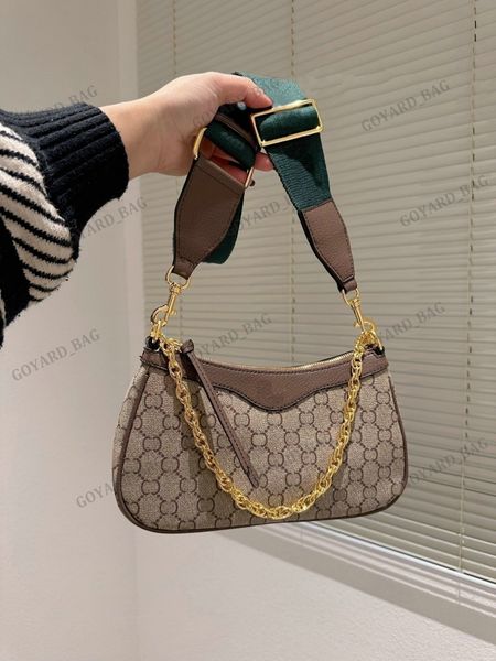 Borsa a tracolla Golden Rhombi: piccola borsetta firmata con manico superiore e catena Luxe - Perfetta custodia sotto le ascelle o a spalla per le donne