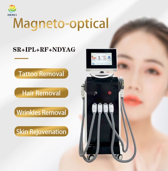 E-light Q Switch Nd Yag Laser Tattoo Removal 4 in 1 IPL SR HR RF OPT Macchina per la depilazione