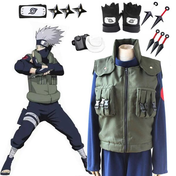 Costumi anime Anime giapponesi Cosplay Arriva Hatake Kakashi Gilet verde Gilet Abbigliamento Uomo Donna Halloween Party Giacca Top Z0301