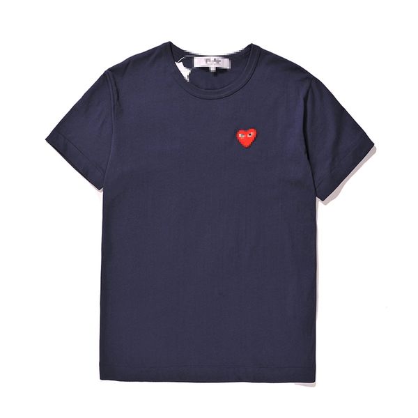 Designer TEE Herren T-Shirts CDG Com Des Garcons Little Red Heart Play T-Shirt Damen Mittelblau Neu