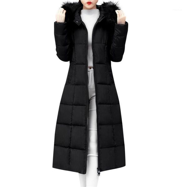 Женская девчонка Паркас Элегантная зимняя куртка для женщин верхняя одежда из искусственного меха пальто с капюшоном с длинными хлопковыми куртками карманные пальто