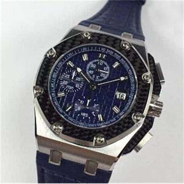 Designer Watches Erkek Business En İyi Lüks Paslanmaz Montoyas Otomatik Kronograf Mavi Yüz