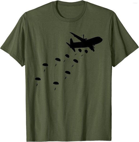 Magliette da uomo Mens Paracadutista Esercito Airborn Paracadutista Paracadutisti T-Shirt da uomo Corta Casual COTONE Abbigliamento O-Collo