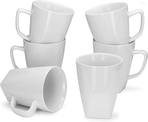 Чашки блюдцы керамические кофейные кружки устанавливают фарфор для чая для молока какао -посудомоечная машина для микроволновой печи с безопасным белым