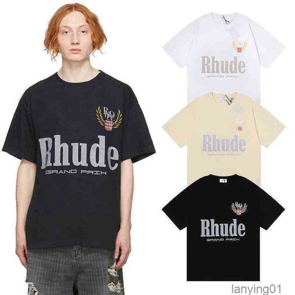 T-shirt Rhude vintage a maniche corte oversize T-shirt grafica da uomo Rhude