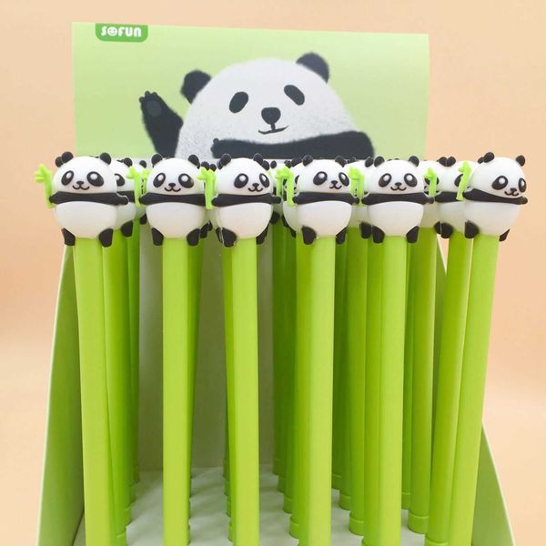 Gelschreiber, 2 Stück, schöner Panda-Gelstift, Unterschriftenstift, Escolar Papelaria, Schulbürobedarf, Werbegeschenk J230306