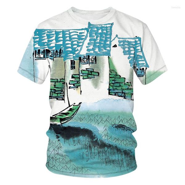 T-shirt da uomo Summer Art Ink Casual manica corta T-shirt per bambini da uomo e da donna Personalità giovanile Sport traspirante