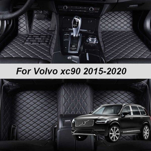 % 100 Fit Custom Made Deri Araba Paspaslar Volvo xc90 2015 2016 2017 2018 2019 2020 Halı Kilim Ayak Pedleri Aksesuarları R230307