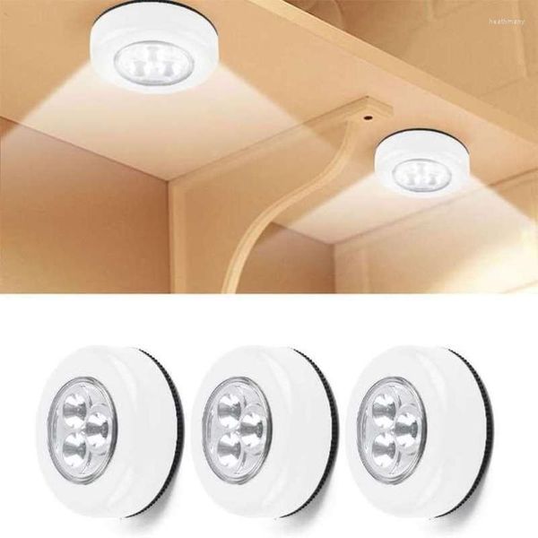 Luci notturne Touch LED Light Under Cabinet con adesivo adesivo Lampada da parete wireless Armadio Armadio Cassetto Camera da letto