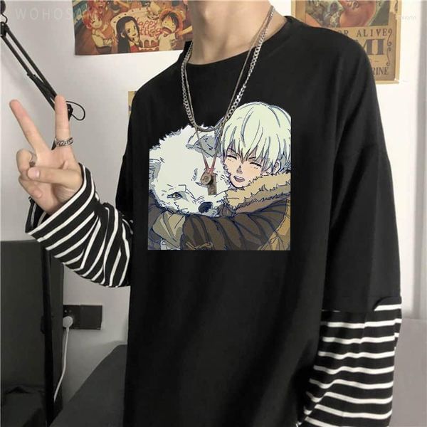 Herren T-Shirts To Your Eternity Anime Manga T-Shirt Kawaii Cartoon Fushi Hug Joan Grafik Tops Casual Sommer Lose Langarm Damen Shirt