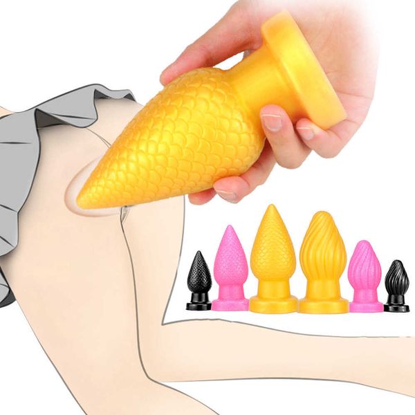 Analspielzeug 2022 Riesiger Analplug Tannenzapfen Buttplug Big Soft Anal Expansion Spielzeug für Erwachsene Prostatamassage Analspielzeug Silikon Buttplug L230306