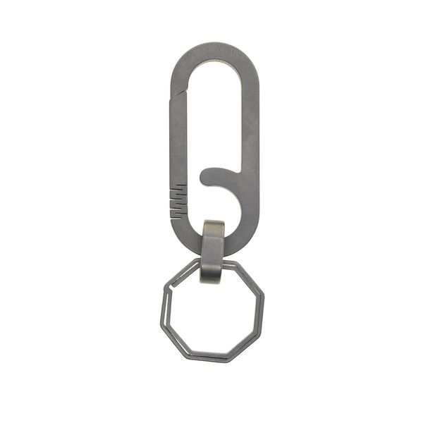 Schlüsselringe einzigartig einfaches leichtes Gewicht Titan Oval Snap Self Lock Carabiner Star Anis Split Ring Schlüsselbund FOB EDC Haus Warmi