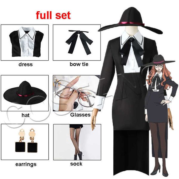 Anime kostümleri casus x family sylvia sherwood cosplay compe anime fullmetal bayan şapka gözlükleri çorap çorap işleyicisi üniforma kızlar kıyafet z0301