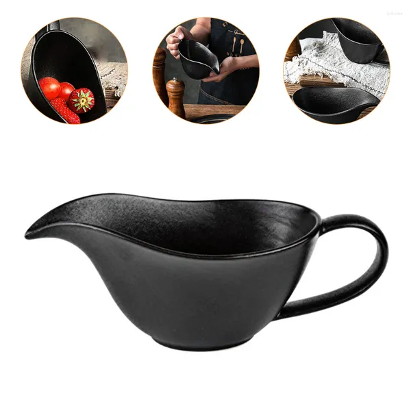 Tigelas molho molho jarro jarro de cerâmica creamer jart tigela prato serve servir pestring mini bico xarope de cozinha de café dispensador de imersão