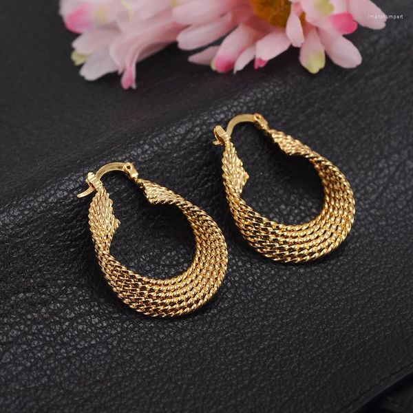 Brincos de argola Jóias de moda Geométrica para mulheres Gold africano Dubai Índia Etiópia TworeDearring Girls Gifts Gifts