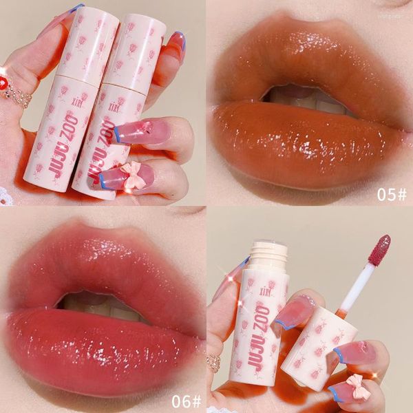 Lipgloss, rosa Spiegel, Wasserglasur, transparentes Glas, Öl, wasserdicht, flüssiger Lippenstift, nackter klarer Farbton, koreanisches Make-up