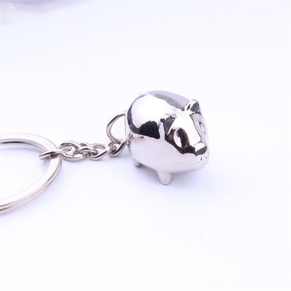 Cartoon de porco de metal Pingente de bolsa fofa de pingente de carteira -chave dos keyrings homens mulheres garotas keychain presente187y