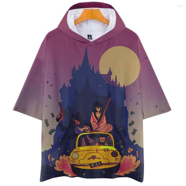 Herren T-Shirts 2023 Lupin The 3rd Anime Kapuzen-T-Shirts Damen/Herren Mode 3D-Drucke Kurzarm T-Shirt Unisex Sommer Casual Pullover