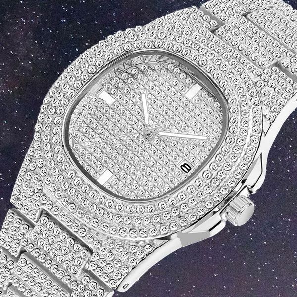 Relógios de pulso 2023 Design Europeu e Americano Momente Feminino de Luxo Standless Watches Moda simples de diamante com calendário