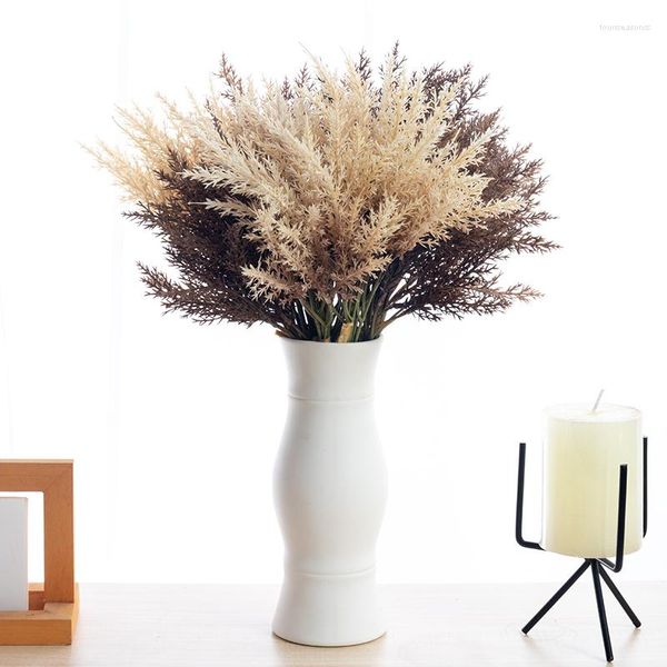 Декоративные цветы искусственное фальшивое растение положить пучку пшеницы пампас трава домашняя вечеринка