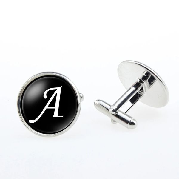 LIGHOLING CUFFLINKS BOTURAS DE CUFF DE COLOR BLAT BLACK Silver