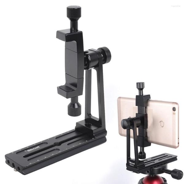 Tripés Universal Telefone Tripé Monte 360 ​​graus Rotate Suporte Clip Adaptador de grampo com placa QR para arca-Swiss Fit Ball Head