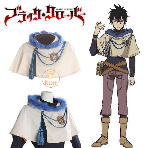 Costumi Anime Anime Black Clover Golden Dawn Capo Yuno Grinberryall Cosplay Come Beige Blu Mantello Quadrifoglio Asta Clover Kingdom Uomini Z0301