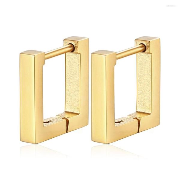 Creolen FIREBROS 2023 Gold Schwarz Silber Farbe Edelstahl Geometrisch Quadrat Schmuck Für Männer Frauen