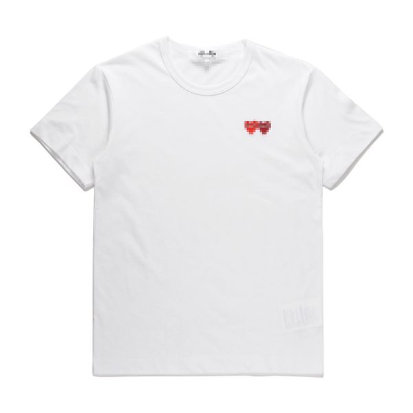 Designer TEE Herren T-Shirts CDG Com Des Garcons Twins Red Hearts Damen T-Shirt T-Shirt XL Marke Weiß
