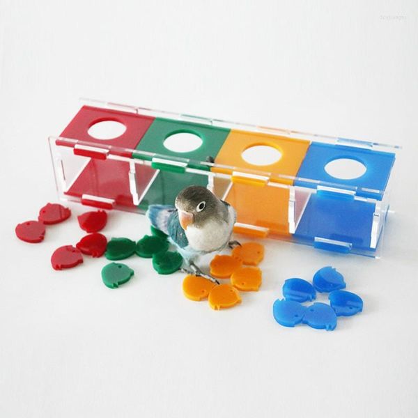 Altre forniture per uccelli Parrot Fancy Toy Training Intelligence Color Separation Coin Box Treasure Desktop Interactive Toys