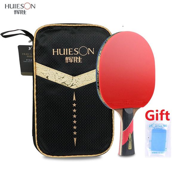 Table Tennis Raquets Huieson 456 Stars Rackets Double Pimplesin Bulla Profession Allenamento potente Ping Pong Paddle Bat con borsa 230307