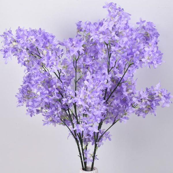 Dekorative Blumen, künstliche Kirschblüten, 97 cm, Flieder, künstliche Zweige, Kunstgegenstände, Hochzeit, Party, Wohnaccessoires, Schlafzimmerdekoration