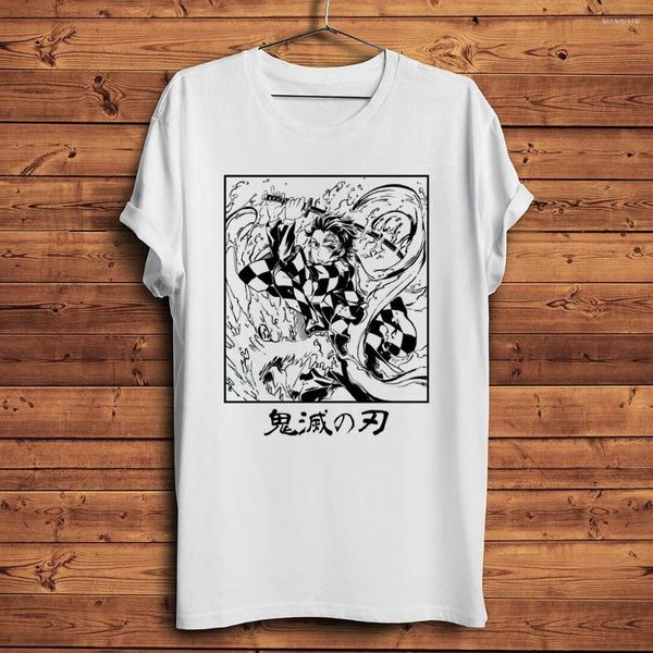 Herren T-Shirts DemonSlayer Water Breath Tanjirou Lustiges Anime-Hemd Homme Kurzes lässiges T-Shirt Unisex Herren Streetwear Kimetu No Yaiba Manga Tee