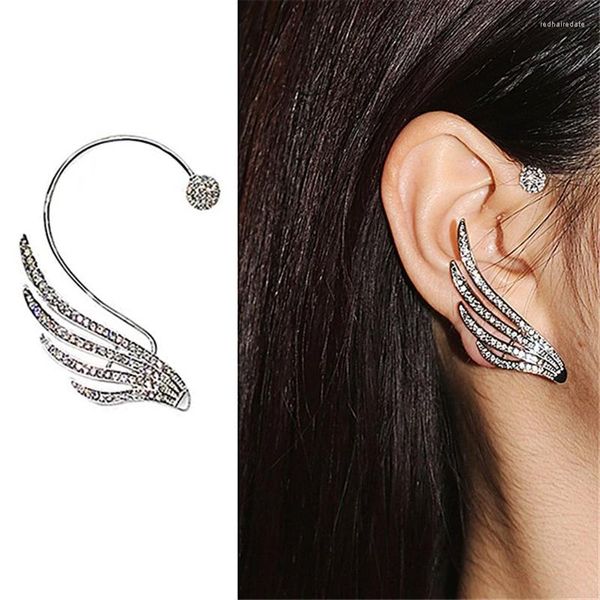 Backs Orecchini D0LC Delicato orecchino di strass Angel Wing Wrap Crawler Ear Cuffs Climber Cuff For Women Fashion