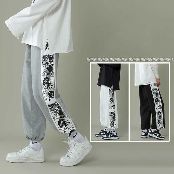 Pantaloni da uomo Pantaloni casual da uomo Anime Pantaloni sportivi gotici giapponesi Hip Hop Streetwear Gamba larga Pantalones larghi Hombre Pantaloni sportivi Pantaloni Z0306