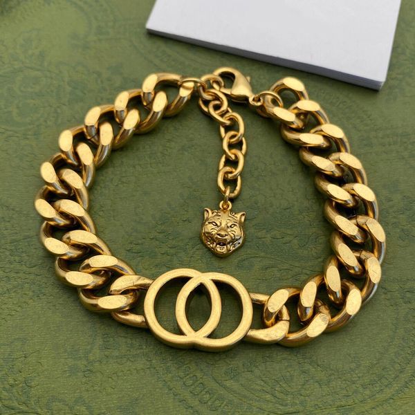 Elegantes Frauen -Gold -Tone -Armband mit Luxusbrief G Anhänger - Designer -Casual Chain Accessoire