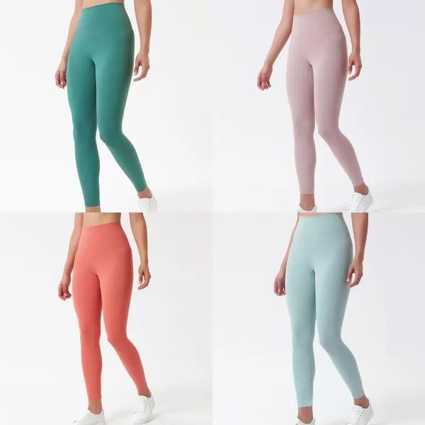 Calça feminina cor de cor sólida mulher estilista perneiras de cintura alta ginástica usa fitness elástico Lady geral Treça de meia -calça feminina para mulheres calças de yoga calça