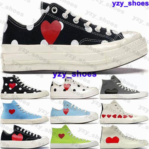 Spor ayakkabıları commes des garcons play casual ayakkabılar Chucks Taylors All Star 70 Merhaba Eğitmenler Erkekler Beyaz Chuck CDG Kadınlar Siyah Mavi 9186 Chaussures Zapatillas Pembe Yüksek Üst