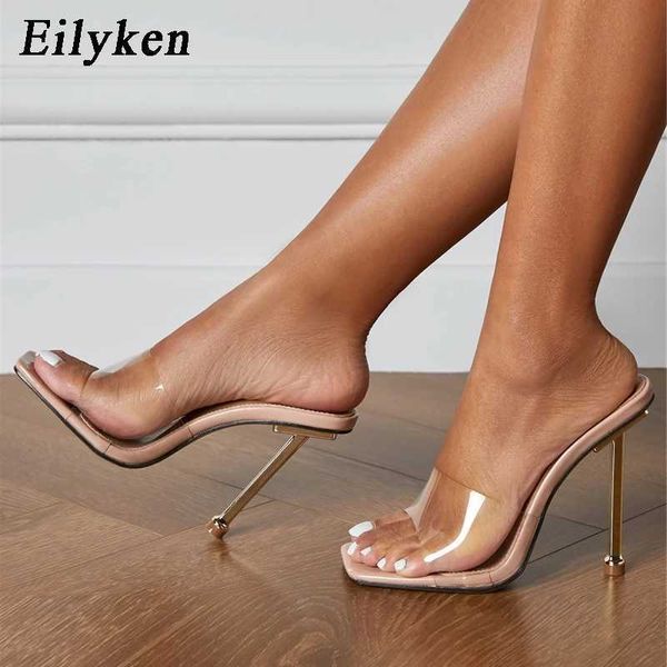 Sandal Yaz Kadın Terlik Açık Mekan Açık PVC Şeffaf Jöle Sandallar Moda Açık Ayak Parça Yüksek Topuklu Parti Ladies Ayakkabı 230302