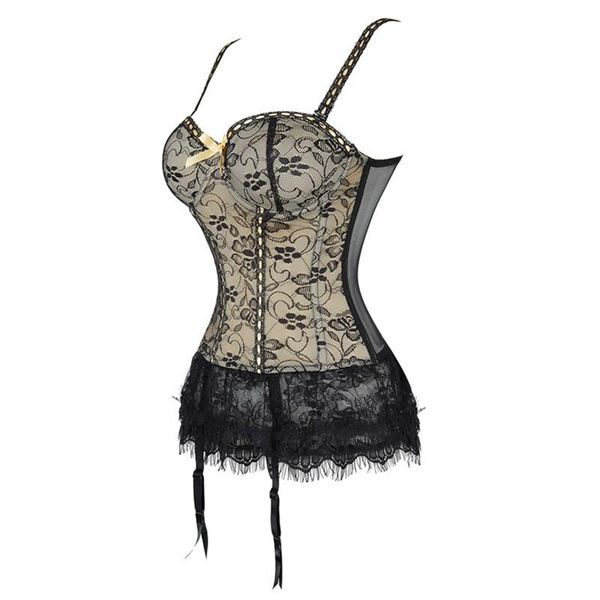 Bustini Corsetti Lingerie sexy Intimo donna Imbracature Indumenti da notte floreali ricamati Corsetto Bustier Tracolla Lingerie Taglie forti