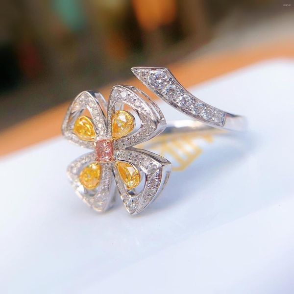 Cluster-Ringe DIWENFU 925 Sterling Silver Real Topaz Jewelry Ring For Women CN (Herkunft) Wedding Bands Bohemia Engagement
