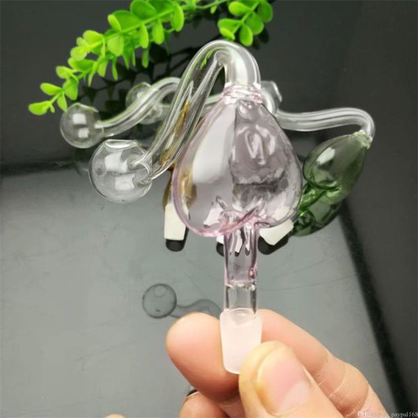 Nuovo vaso colorato a forma di cuore di pesca e accessori per sigarette Bong in vetro Pipa per fumatori in vetro