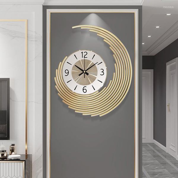 Wanduhren Nordic Luxus Gold Uhr Große Batterie Industrie Kreative Runde Arabisch Zimmer Moderne Reloj De Pared Wohnkultur