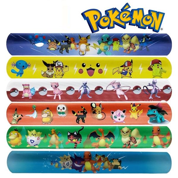 Pokemon Spielzeug Snap Armbänder Pikachu Anime Armband Kind Tasche Slap Band Puzzle Spielzeug für Jungen Mädchen Pokemon Armband Partygeschenke