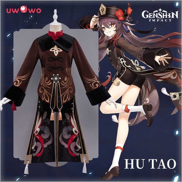 Anime Kostüme UWOWO Genshin Impact Hu Tao Cosplay Kommen Spiel HuTao Cosplay Kommen Chinesischen Stil Halloween Karneval Mädchen Kind Frauen Z0301