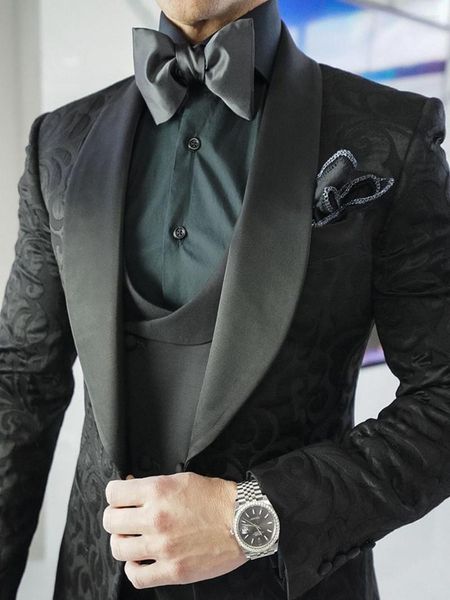 Terno masculino Terno masculino personalizado Jacquard Groom Tuxedos Jacket Blazers Fantasia de Halloween Elegante para o casamento de Luxury Man Suit 52