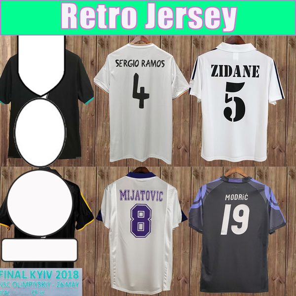 2001 2002 RAUL Mens Retro Soccer Jerseys 2016 2017 2018 RoNAldO ZIDANE McMANAMAN BALE BENZEMA SERGIO RAMOS Football Shirts Short Sleeve