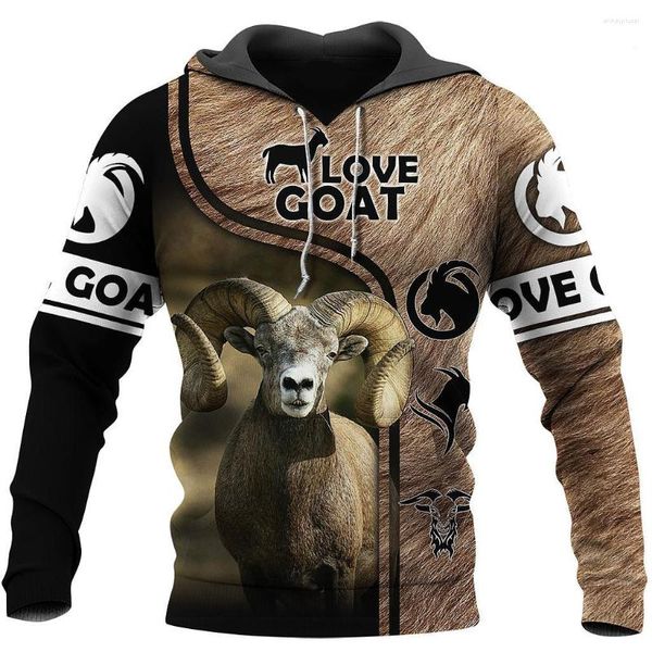 Herren Hoodies Style Unisex Fun Casual Street Sweatshirt Beautiful Goat Series 3D-gedrucktes Sweatshirt/Hoodie/Reißverschluss-Hoodie N001